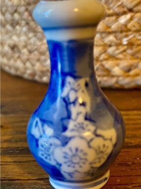 Vintage Porcelain Cherry Blossom Vase - Home Accent
